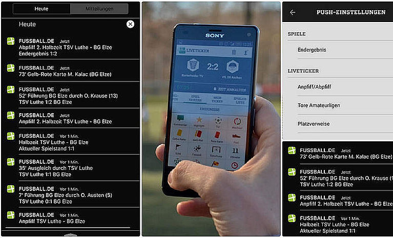 FUSSBALL.DE-App: Noch mehr Push-Infos von Euren Spielen!