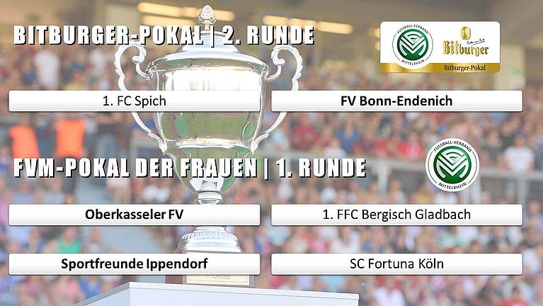 Endenich, Oberkassel und Ippendorf im Bitburger-Pokal und FVM-Pokal der Frauen